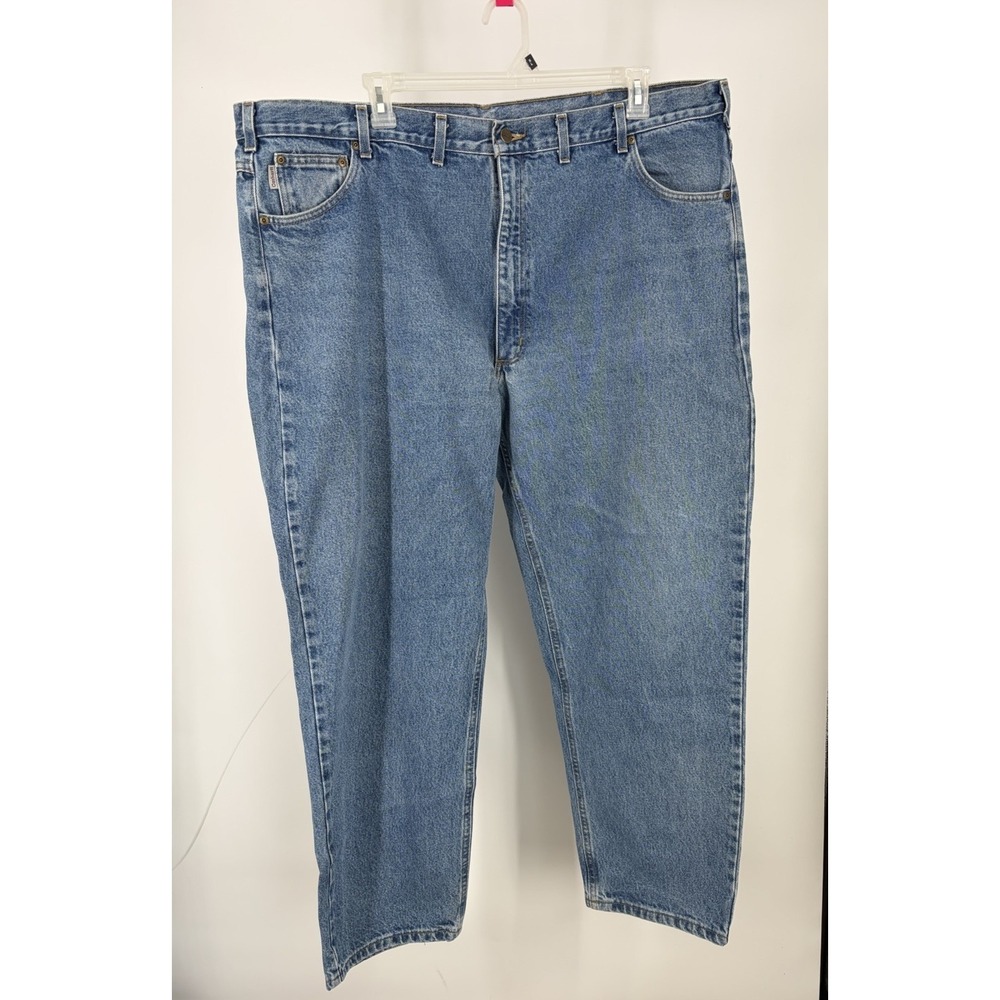 Carhartt B17 DST Relaxed Fit Jeans 48x32 Light Wash Workwear Ranch Western Denim